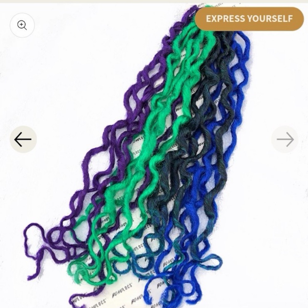 Boho Locs Goddess Highlights 22" - Multi Blue & Purple Accents - Picture 3 of 5